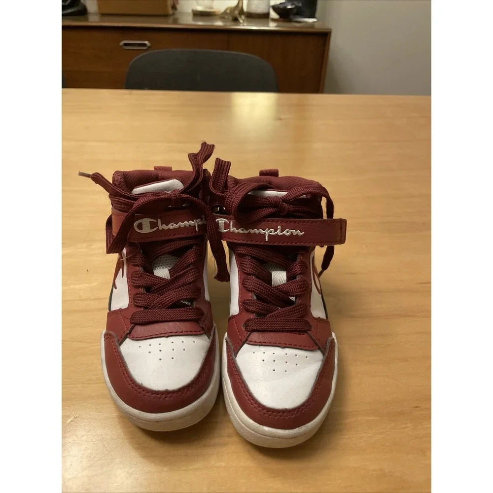 Champion‎ Kids Shoes Size 11 Maroon And White Toddler Shoe High Tops